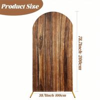 Couverture d'arche vintage en bois pour fond de scène, 6,6 pi/7,2 pi, extensible, supports métalliques pour arche murale en bois