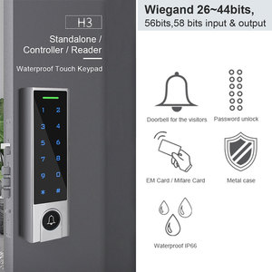 Control de Acceso con Teclado Táctil de 2 Puertas, Metálico, Impermeable IP66, con Timbre, Lector Wiegand Independiente de Gran Capacidad para Usuarios - Product Image 2