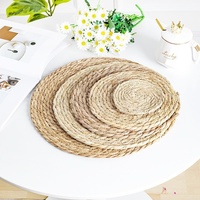 Sets de table en rotin naturel tressé 10/12/13/14 pouces, style rustique et campagnard pour la salle à manger