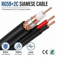 Harga Pabrik Kabel Koaksial Siamese RG59+2C 96 Braid 75 Ohm 0.81mm Konduktor Padat CCA Video Power untuk Keamanan Rumah