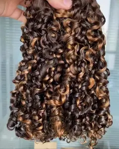 Großhandel 13A SDD Pixie Curl Haar bündel Super doppelt gezeichnete Funmi ein Spender jungfräuliche Nagel haut ausgerichtet Echthaar verlängerung