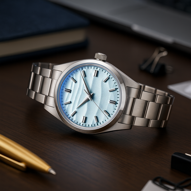 Oem Custom Classic Unique 3atm Waterproof Stainless Steel Strap 3d Wavy Dial Wholesale Quartz Watches Men