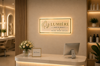 Letrero LED Personalizado con Retroiluminación, Letrero de Acrílico para Pared con Logotipo para Clínica de Belleza, Hospital Estético, Recepción, Negocio, Publicidad