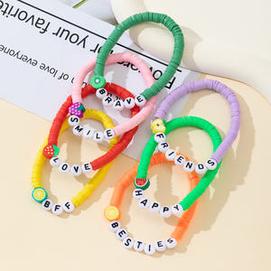 Bracelets personnalisés <span class=keywords><strong>pas</strong></span> chers en gros pour l'été : lettres initiales, mots, fruits – Idéal pour promotion et cadeaux - Product Image 3