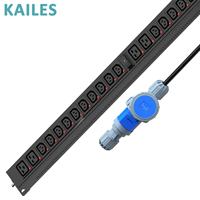 KAILES(KLS) K22 Série PDU de base 32A Monophasé 24 prises 20*Points antidérapants C13+4*Points antidérapants C19 2 interrupteurs+2 voyants lumineux