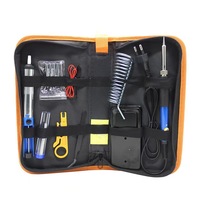 Ensemble de fer à souder à température réglable 15 pièces, kit de fer à souder électrique 60W avec sac de rangement pour travaux de soudage électronique