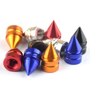 Tapas de válvula cónicas de aleación de aluminio para neumáticos sin cámara de automóviles y motocicletas, con boca americana, de acero inoxidable, coloridas - Product Image 1