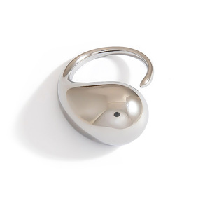 Bague en acier inoxydable de forme géométrique, ouverture réglable, bijoux unisexes à porter au quotidien - Product Image 5