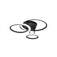 Lustre LED moderne noir, luminaire de plafond rond pour salon, cuisine, luminaire suspendu