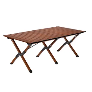 Üretim ahşap kamp masası Ultralight taşınabilir kamp masası açık katlanır masa ve sandalye kamp