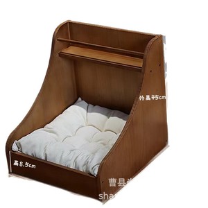 Simple wooden pet <b>bed</b> suitable for Maltese small <b>dogs</b>, cats, and <b>dogs</b>, solid wood integrated small pet <b>sofa</b> <b>bed</b> - Product Image 3