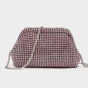 Rhinestone Evening <b>Clutch</b> Bag Sparkling Crystal Mesh Shell Shape Handbag with Metal Chain Strap Suitable for <b>Wedding</b> Party Prom - Product Image 4