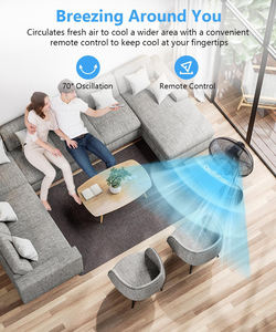 Ventilateur tour silencieux à double oscillation et refroidissement par eau, économique, 3 vitesses, pour bureau - Product Image 4