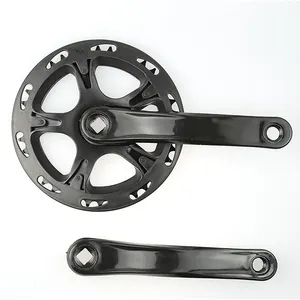 Sprocket and crank set steel and plastic crank with sprocket guard