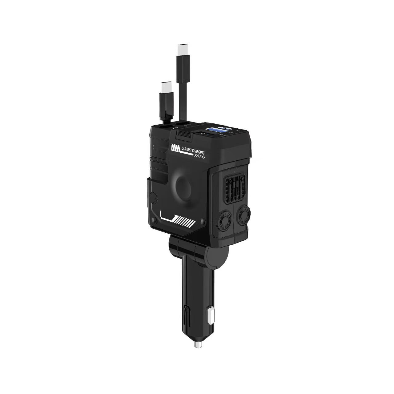 3 way cigarette socket splitter with usb ports GC01 3 USB + 1 Type-C + 1 PD Port Car Charger 3 Cigarette Lighter Sockets  Digital Display Charging Adapter