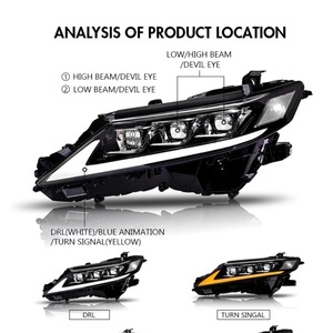 ไฟหน้า HETOP <span class=keywords><strong>Camry</strong></span> ปี 2018-2023 อัพเกรดเป็น LED พร้อมไฟ DRL และเลนส์ไฟเลี้ยว  ไฟหน้าดัดแปลงสำหรับ Toyota - Product Image 3