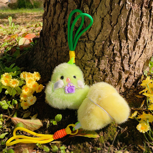 HECION Porte-clés en peluche poulet mignon pour prendre des photos, adorable pendentif de sac à dos, cadeau tendance pour les meilleurs <span class=keywords><strong>amis</strong></span>, article de boutique - Product Image 4