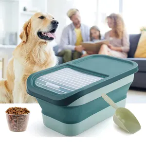 2024 Hot Sale Collapsible Dog Food Storage Container Folding Pet Food Container with Lids Airtight Pet Dog Cat Food Container