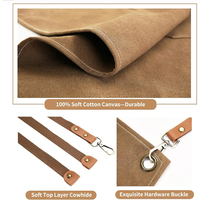 Tablier de cuisine en coton personnalisé multi-poches, couleur unie, réutilisable, pour le nettoyage, les ongles, les restaurants, les chefs, la maison et le jardin
