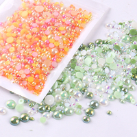 Marque privée En Vrac Semi-rond Perle Diamant Mixte 30g 500g Nail Charm Strass Accessoires Pour Multifonction Diy Décoration