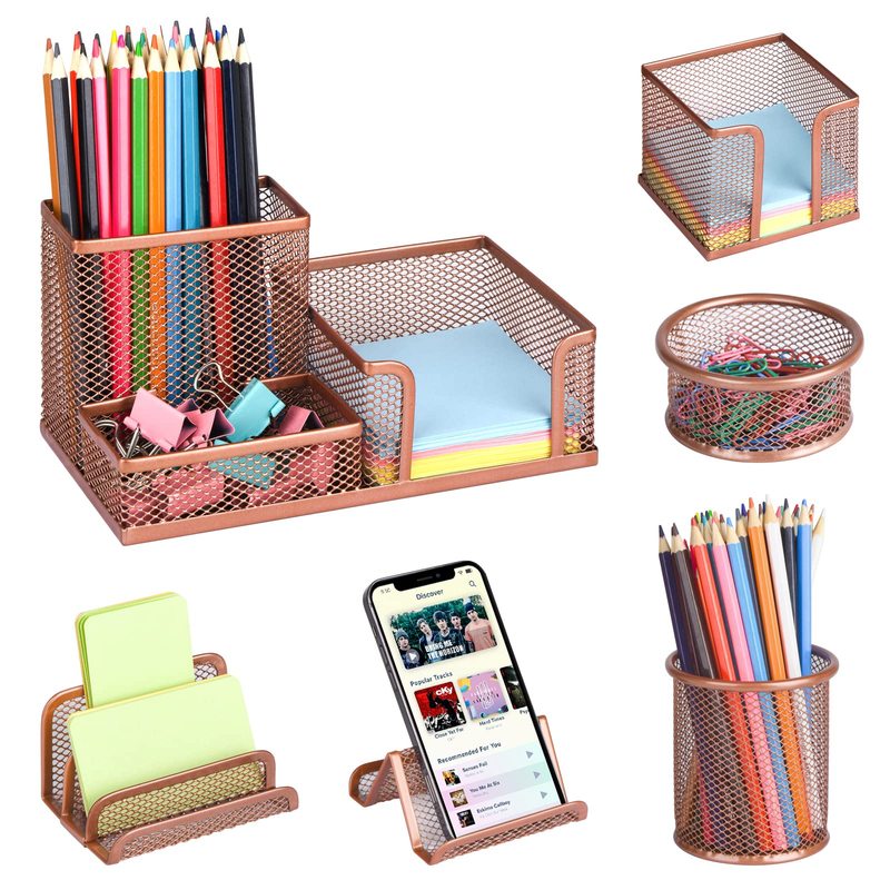 6 Pieces Metal Mesh Office Desktop