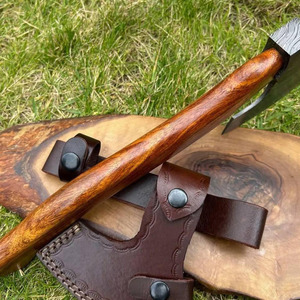 Hacha de Supervivencia para Camping, Fabricada por OEM, Hacha de Acero de Damasco Forjada a Mano con Mango de Madera para Camping - Product Image 2