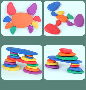 Vente en gros de pierres de tri en bois colorées, jouet éducatif, pierres d'équilibre, blocs empilables, jeux éducatifs pour enfants - Product Image 6