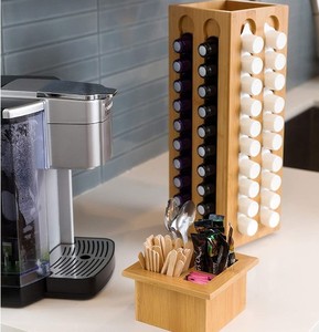1 support de Capsules de café en bambou, joli Design, <span class=keywords><strong>porte</strong></span>-dosettes, rangement de 80 Capsules - Product Image 4