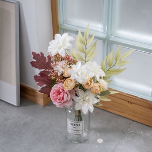 Bouquet di Margherite e Rose Artificiali in Seta <span class=keywords><strong>Viola</strong></span>, Composizione Floreale Sintetica Durevole per Eventi e Scenografie - Product Image 4
