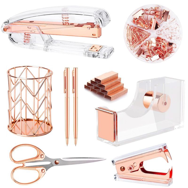 Rose Gold Desk Accessories Set Acrylic