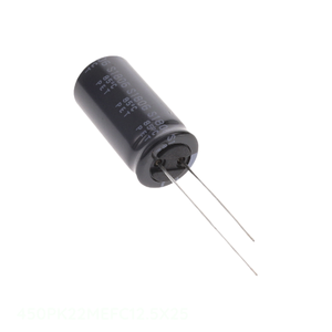 ตัวแทนจำหน่ายอย่างเป็นทางการ ตัวเก็บประจุแบบ Through Hole 450PK22MEFC12.5X25 22 uF CAP ALUM 22UF 20% 450V RADIAL TH - Product Image 1