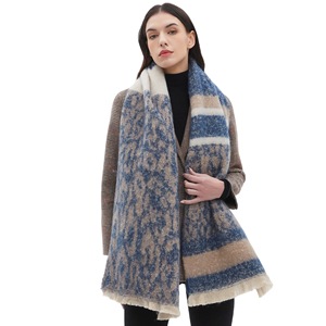 2024 Mùa Thu Mùa Đông Của Người Đàn Ông Ngắn Râu Jacquard Khâu <span class=keywords><strong>Leopard</strong></span> Khăn Polyester Cross-Biên Giới Thương Mại Nước Ngoài Cho Châu Âu United - Product Image 5