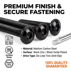 Vis à tête bombée à six pans creux Torx M4 x 35 mm en acier inoxydable A2/V2A, oxyde noir, filetage complet, avec clé Torx T20 - Product Image 5