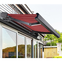 Prix d'usine – Auvent électrique extérieur mural rétractable et pliable avec télécommande, personnalisable, à rayures, imperméable, pour ombrage extérieur