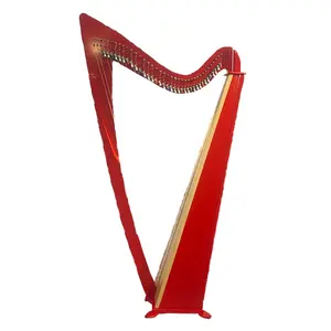 Professional 38-String Lyar Harp for Beginners Red lever Harp with Nylon Strings Teach Students musical instrument no pedal