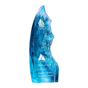 HDY penghargaan akrilik kualitas tinggi Penghargaan piala kaca kristal untuk hadiah kerajinan kaca kristal suvenir penghargaan ukuran besar