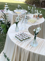 Luminaire de célébration en fer forgé en forme de S, étagère circulaire pour desserts, décoration de lieux de mariage, support à fleurs