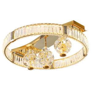 Plafonnier LED rond et moderne créatif boule de cristal de luxe IP44 pour la maison, le bureau, la chambre et le salon Matériau de base en fer - Product Image 6