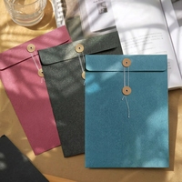 Nouvelle Enveloppe Vintage A4 en Papier Kraft avec Liens de Fermeture, Pochette de Rangement Épaissie, Classeur de Documents, Logo Personnalisé pour Entreprise et Bureau
