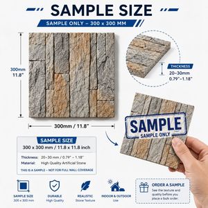 Pannelli Murali <span class=keywords><strong>3D</strong></span> in Finta Pietra PU Ecologici e Ignifughi, Design Moderno per Hotel e Soggiorno - Product Image 3