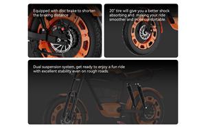 دراجة كهربائية للبالغين 60V/17.4Ah ، 31MPH Ebike 20 بوصة إطارات سميكة لنقل البضائع الخفيفة دراجات كهربائية للتنقل - Product Image 6