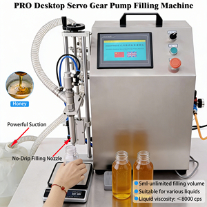 เครื่องบรรจุขวดแบบปั๊มเกียร์ตั้งโต๊ะ ราคาโรงงาน สำหรับน้ำมันปรุงอาหาร/นม/เครื่องดื่ม/น้ำดื่ม - Product Image 1