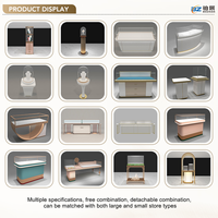 Comptoir de présentation de bijoux en MDF blanc avec vitrine en verre trempé et tiroirs pour la conception de bijouterie