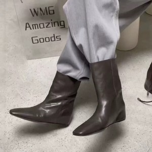 Nouvelles Bottes Mi-Mollet Rétro Britanniques à Bout Carré Rehaussantes pour Femmes 2026 – Bottes Slim Polyvalentes - Product Image 2