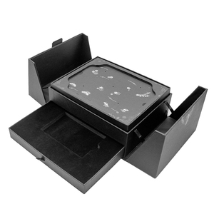 Scatola da Regalo Nera di Lusso Personalizzata Vuota in Cartone Rigido Artigianale con Chiusura Magnetica <span class=keywords><strong>a</strong></span> Doppio Battente <span class=keywords><strong>e</strong></span> Design <span class=keywords><strong>a</strong></span> Cassetto per Matrimoni Premium - Product Image 6