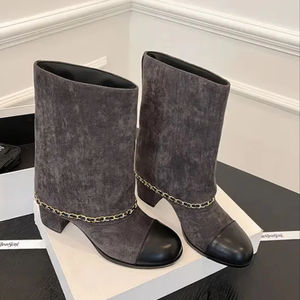 Chaussures pour femmes Chaussures de mode pour femmes Livraison gratuite Bottes à motifs audacieux pour le confort Bottes longues doublées de peluche douce - Product Image 1