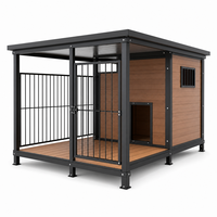Nichoir pour chien extérieur en acier robuste, structure modulaire démontable, résistant aux intempéries