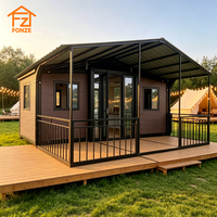 Villa préfabriquée de luxe extensible à double aile de 20 pieds ou 40 pieds avec salle de bain complète pour le camping