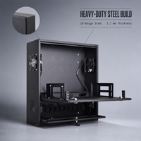 Armoire de sécurité verticale en acier de 1,2 mm à profil bas avec capacité de 18 kg, cordon d'alimentation du ventilateur et trois trous pour câbles, coffre-fort DVR