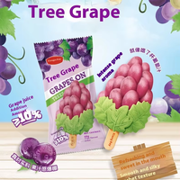 Vente chaude arabe ODM OEM collations d'été violet et vert raisin crème glacée molle avec saveur et additifs au chocolat emballage en boîte